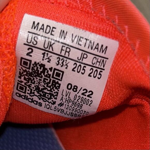 Scarpe Adidas Ubersonic 4 Allcourt Red White Youth Size 2 HP9698 Sneaker Shoes - Picture 11 of 11